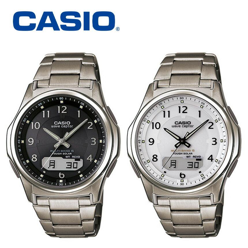 Мужские солнечные радиоуправляемые часы Casio с зарядкой от света, титановый корпус, Multi Band 6, радиочасы, водонепроницаемость 5 ATM, аналого-цифровой дисплей, практичный День