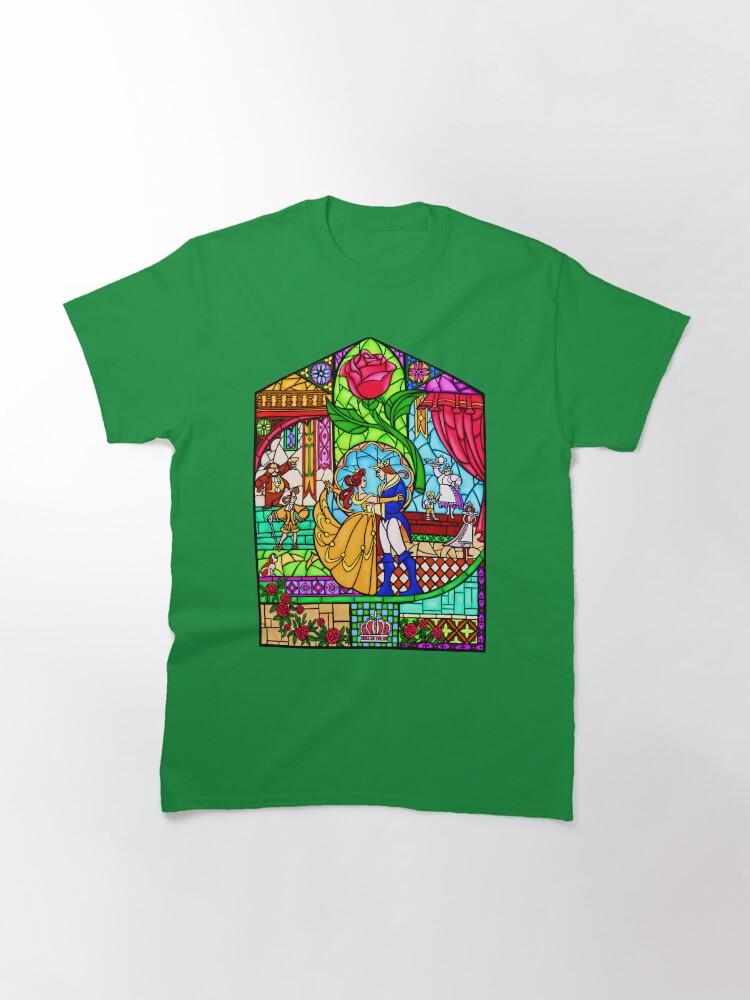 Beauty and the Beast Patterns of the Stained Glass Window Classic T-Shirt