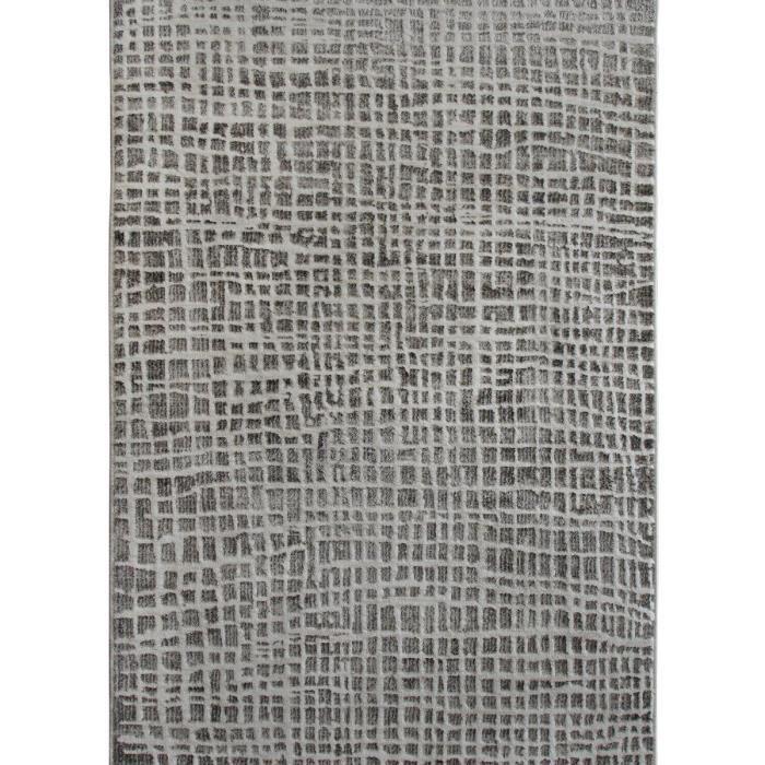 Modern Living Room Rug with Beige Ivory Square Patterns 160x230