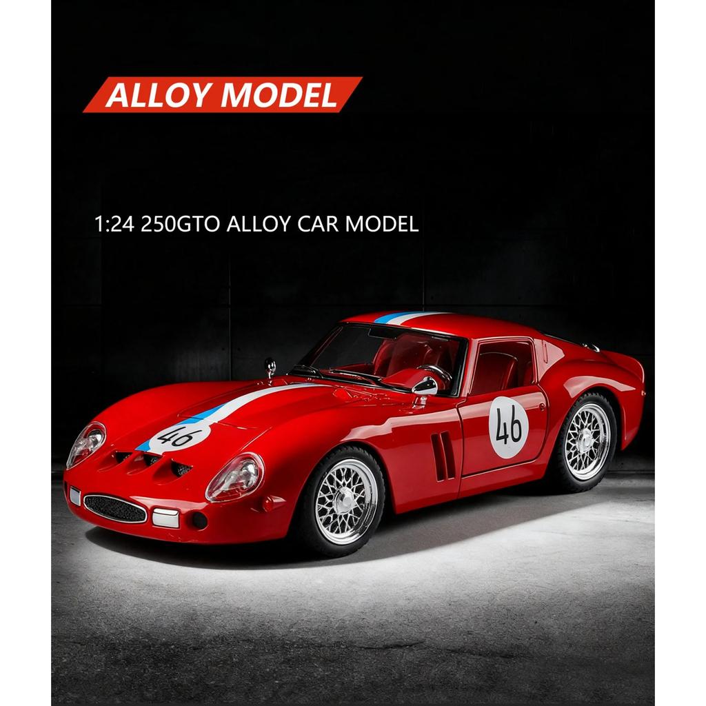 1/24 Ferrari 250 GTO Сплав Суперспортивный Автомобиль Модель Литьевой Металл Трековый Гоночный Автомобиль Модели Транспортных Средств Звук и Свет Имитация Детская Игрушка Подарок