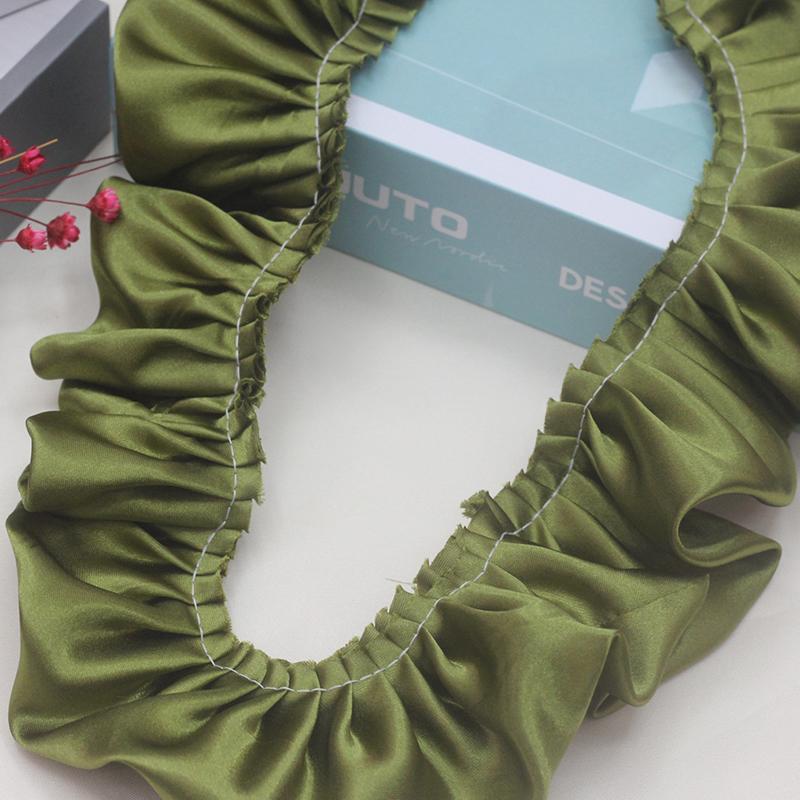 10 м Двухслойная оборка с кружевной отделкой, блестящая атласная плиссированная лента, кромка ткани, подгиб для свадебного платья, кукольного платья, DIY детское шитье, рукоделие