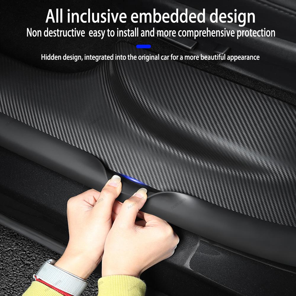 For Tesla Model YL 2026 Front Rear Door Sill Guard Anti Scratch Dirt Resistant Threshold Strips Interior Protection Accessories