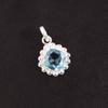 Natural Sky Blue Topaz Sterling Silver Trendy Mother Gift New Boho Pendant PP-34-8