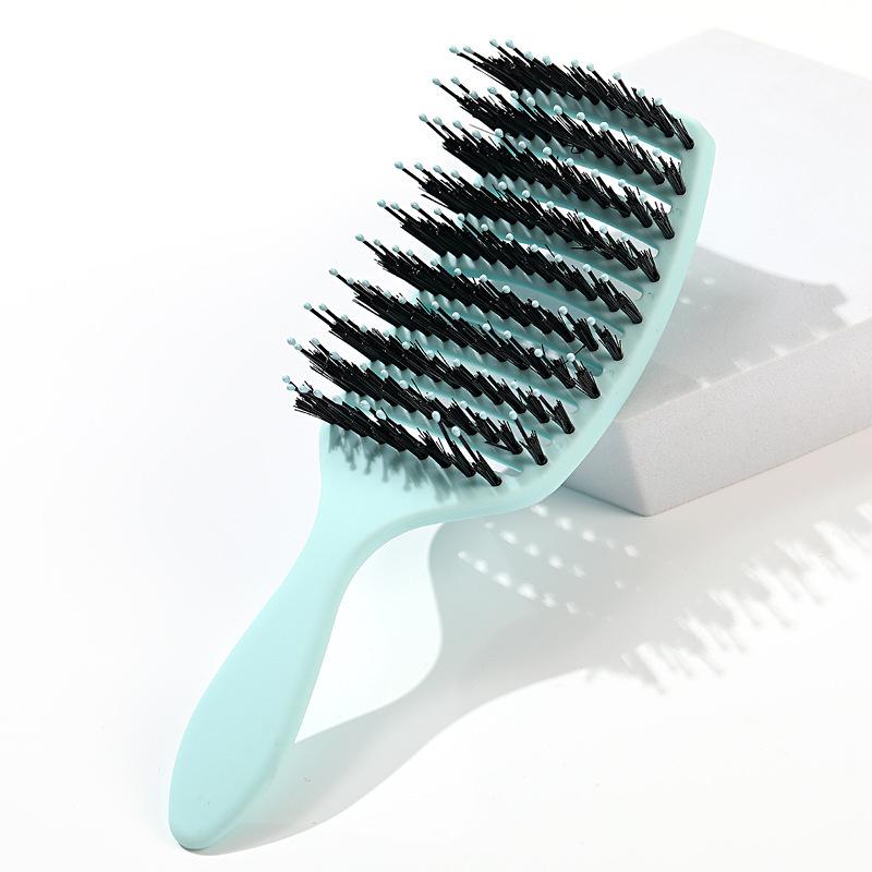 Anti-Static Curved Comb for Women's Curly Hair - Wide Teeth & Massage Bristles