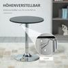 Bar Table Modern Round Dining Table 360 degrees Rotating Table Height-Adjustable Bistro Table Standing Table Kitchen Table Steel Black diameter 61 x