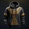 Men's Graphic Viking Hoodie Hoodies Sweatshirt Fashion Daily Long Sleeve Hooded Vacation Sports Outdoor Holiday Blue Green Print Front