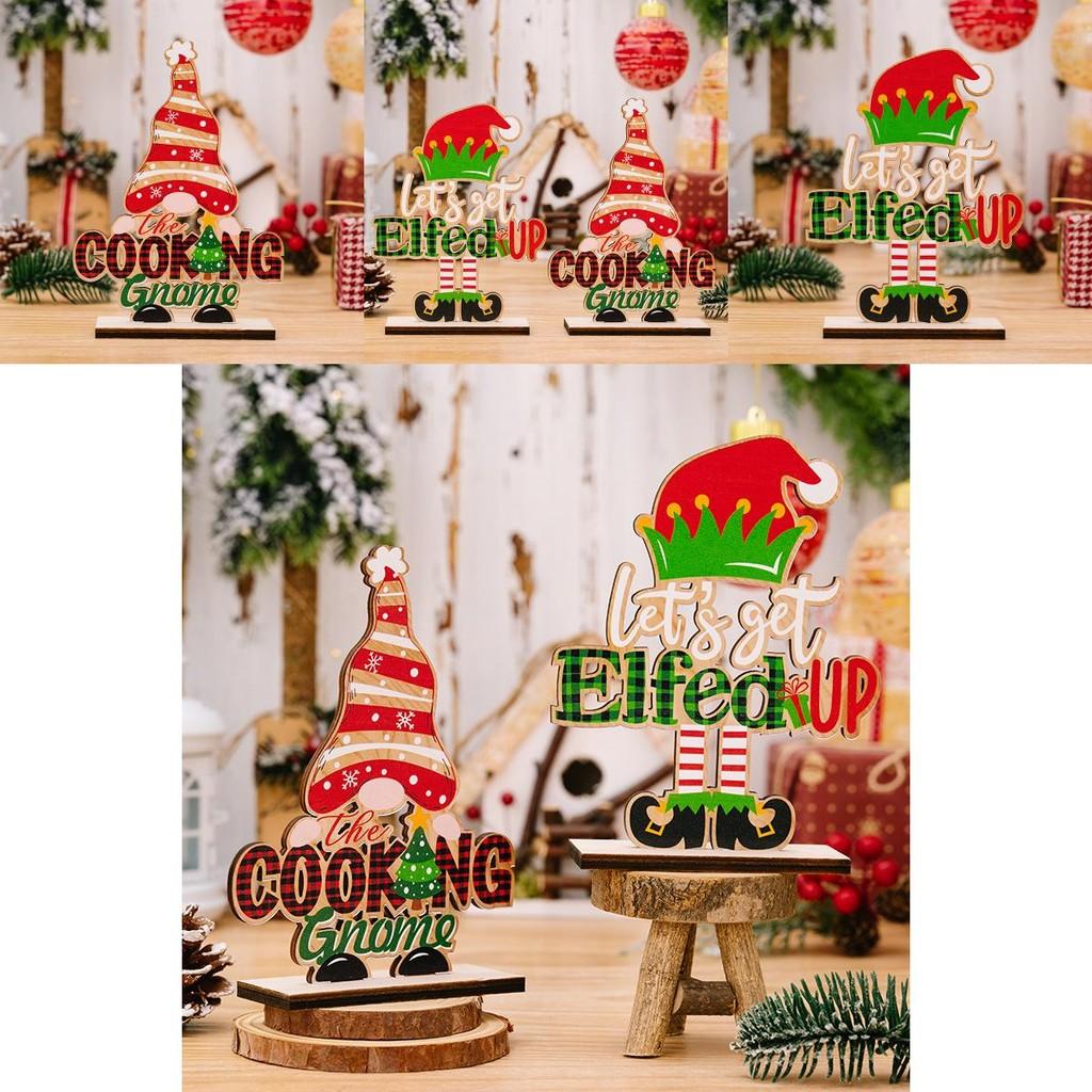 Unique Christmas Decorative Wooden Letter Gnome Figurine For Holiday Home Decor