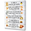 LISTNGBO Bible Verses Canvas for Kids, I Am Child Of God Scripture Wall Art, Christian Religious Wall Decor, Ready to Hang for