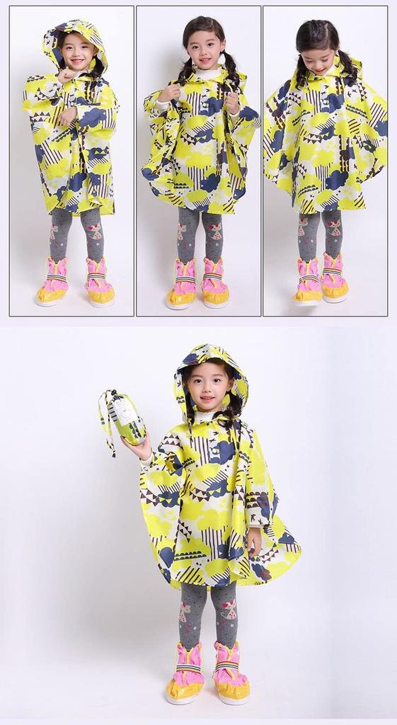 JYZ Подходит для школьников и водонепроницаемый с хранением дождевик для поездок на работу, размер M, детский дождевик, сумки, для девочек, дождевая одежда, легкий,