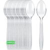100Pcs Disposable Plastic Spoons Plastic Cutlery Clear Teaspoon Disposable Utensils for Dessert Ice Cream Party Supply
