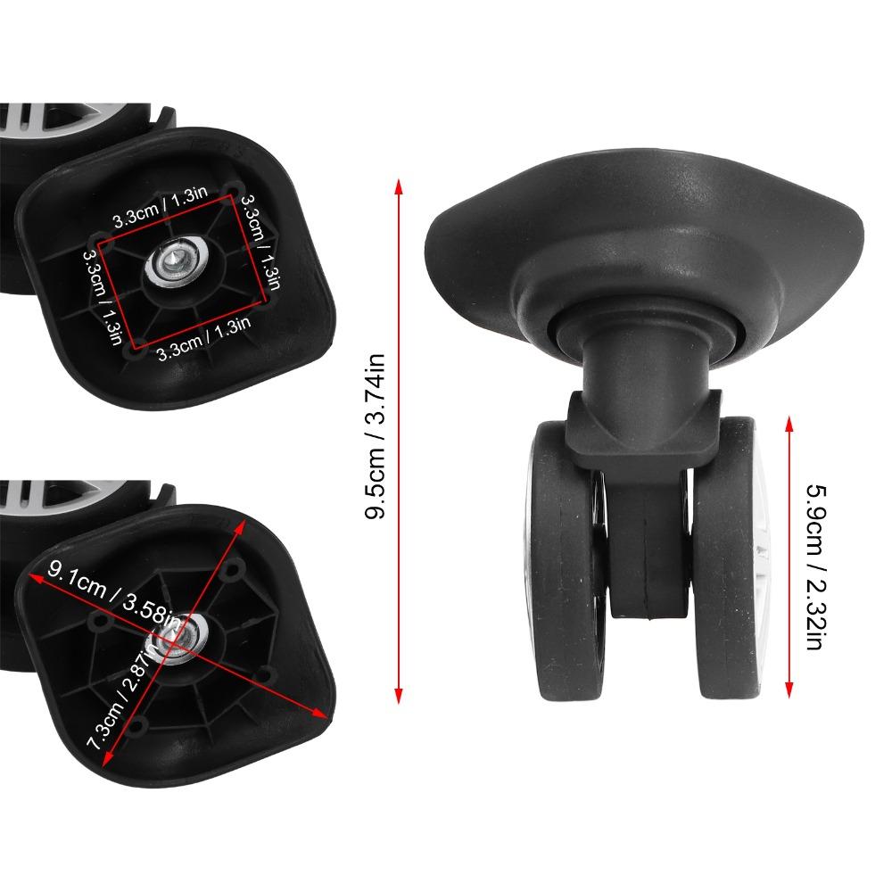 1 Pair 360 Degree Rotation Luggage Wheel Spare Part Low Noise Easy to Install Trunk Wheels Universal Suitcase Castor