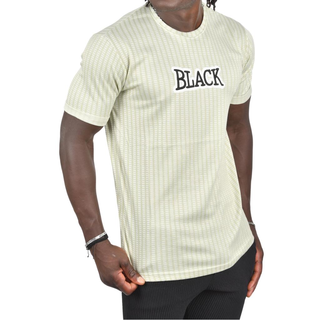 Футболка приталенного кроя с рисунком DeepSEA и черной текстовой вышивкой спереди 2403197