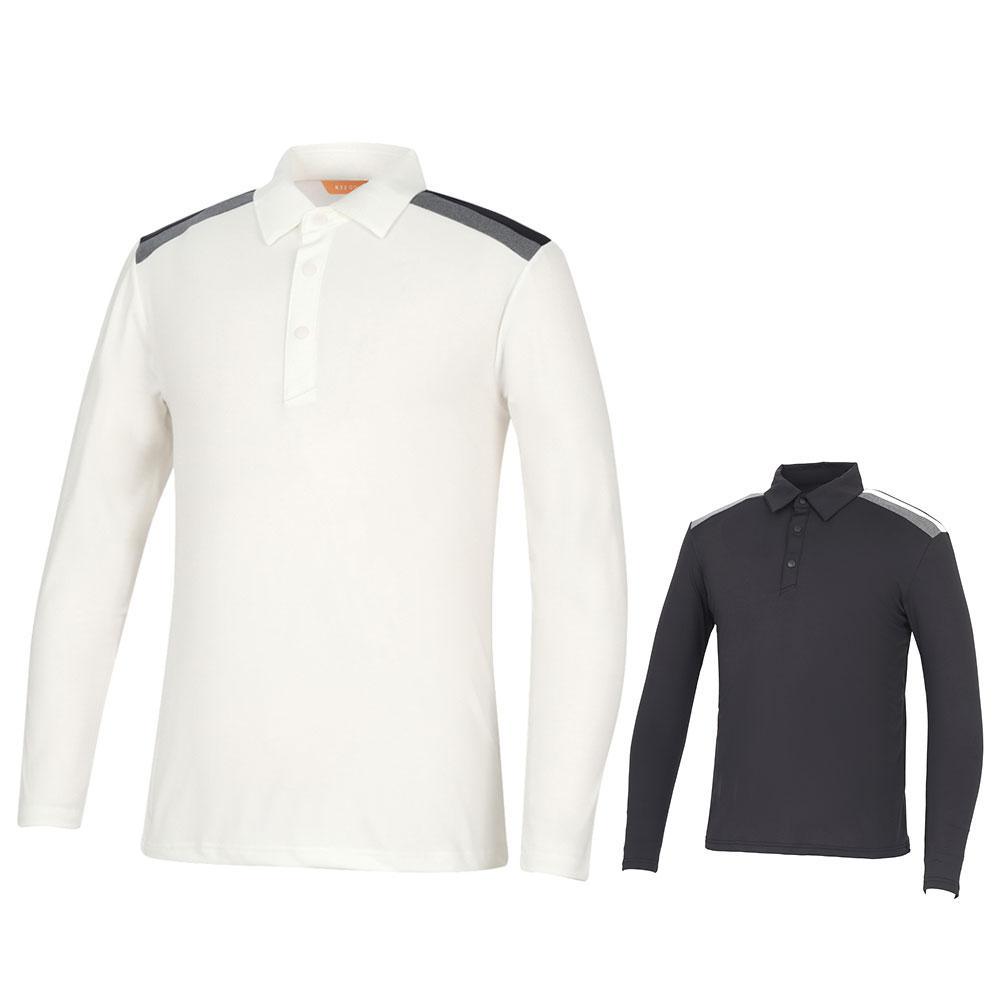KIM YOUNG JOO GOLF Spring/Autumn Collared Shoulder Contrast Functional Rounding Look Men'S Golf T-Shirt Dpsmts83