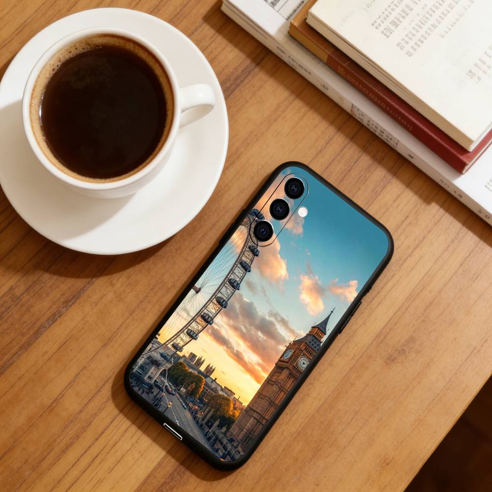 Чехол для телефона Big Ben Tower Bridge для Samsung Galaxy A73, A72, A71, A70, A53, A52, A51, Другие Мягкий Черный Чехол