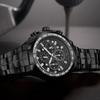 Top Brand Luxury Sport Watch For Men Quartz Chronograph Date Luminous Full Steel Wrist Watch