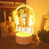 Игровая гарнитура 3D ночник, питание от USB, используется для украшения игровой комнаты, на Рождество, для праздничного освещения на день рождения