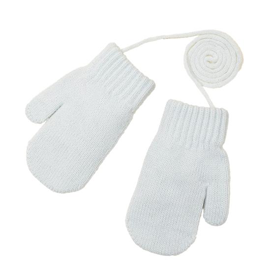 Детские зимние перчатки Теплые утолщенные варежки с полными пальцами Вязаные перчатки с веревочкой для мальчиков