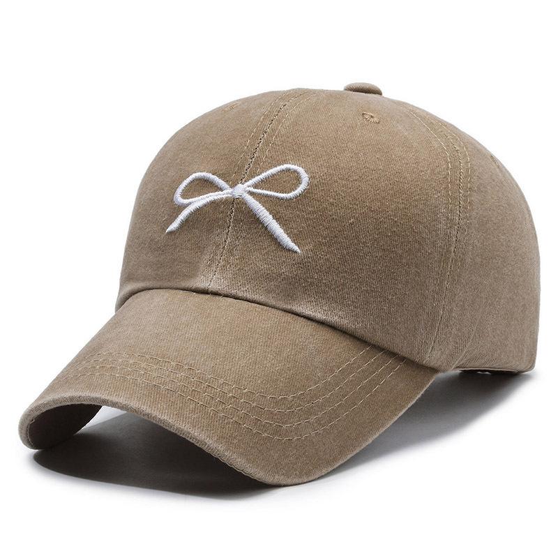 Hat Embroidery Bow Cap Soft Top Tide Face Small Spring and Autumn Outdoor Sunshade Baseball Cap