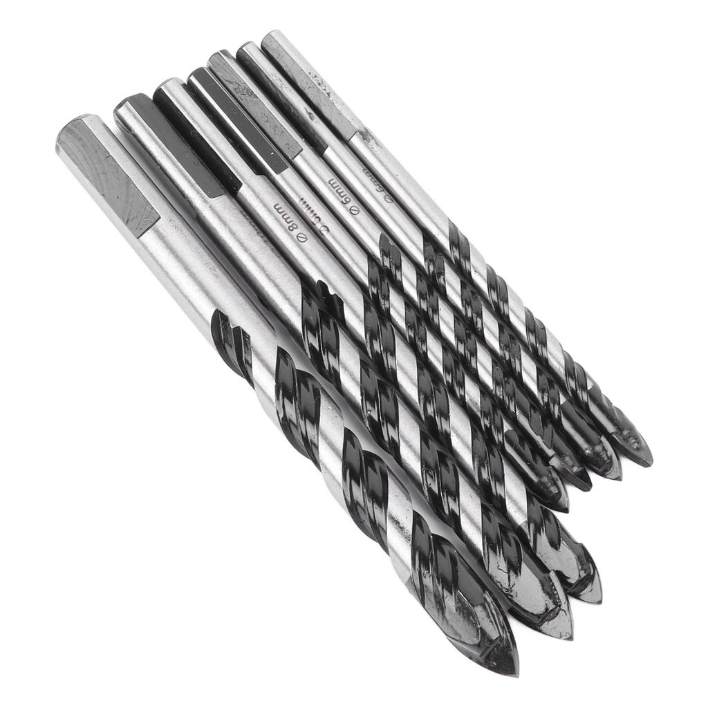 7PCS Twist Drill Bit Set Multifunctional Black Carbide Triangular Twist Drill Bit