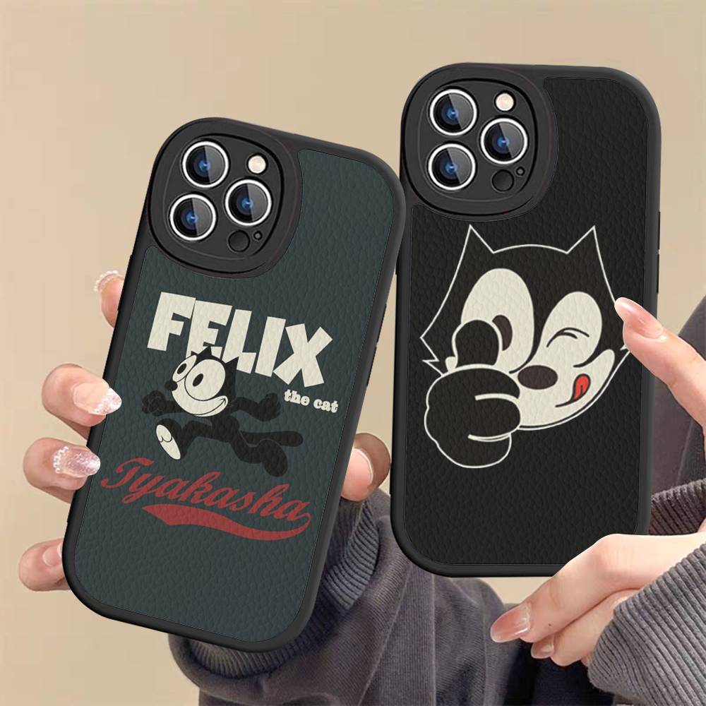 Аниме Мультфильм F-felix Милый Кот Чехол для Телефона Жесткая Кожа Для IPhone 16 15 14 13 12 Mini 11 14 Pro Max Xs X Xr 7 8 Plus Fundas