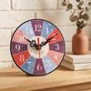 Battery Operated Round Wall Clock Quartz Movement Wood Wall Clock Vintage Wall Clock  Home Office