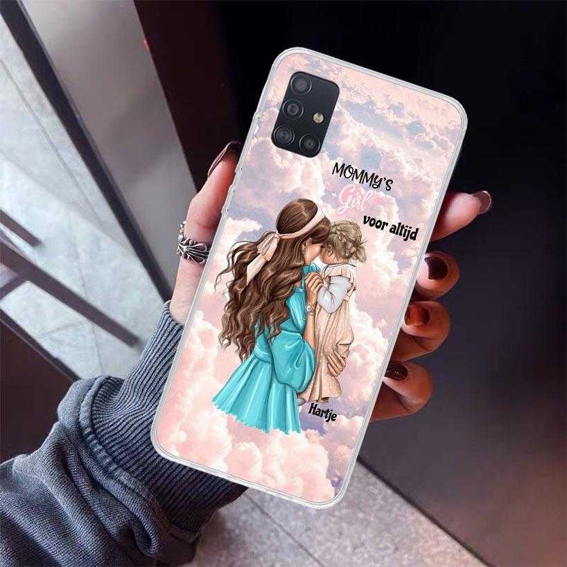 Girl Super Baby Mom Pink Phone Case For Samsung Galaxy A12 A52S A42 A32 A22 A51 A50 Note 20 Ultra 10 S10 Plus A71 A70 A31 A30 A1