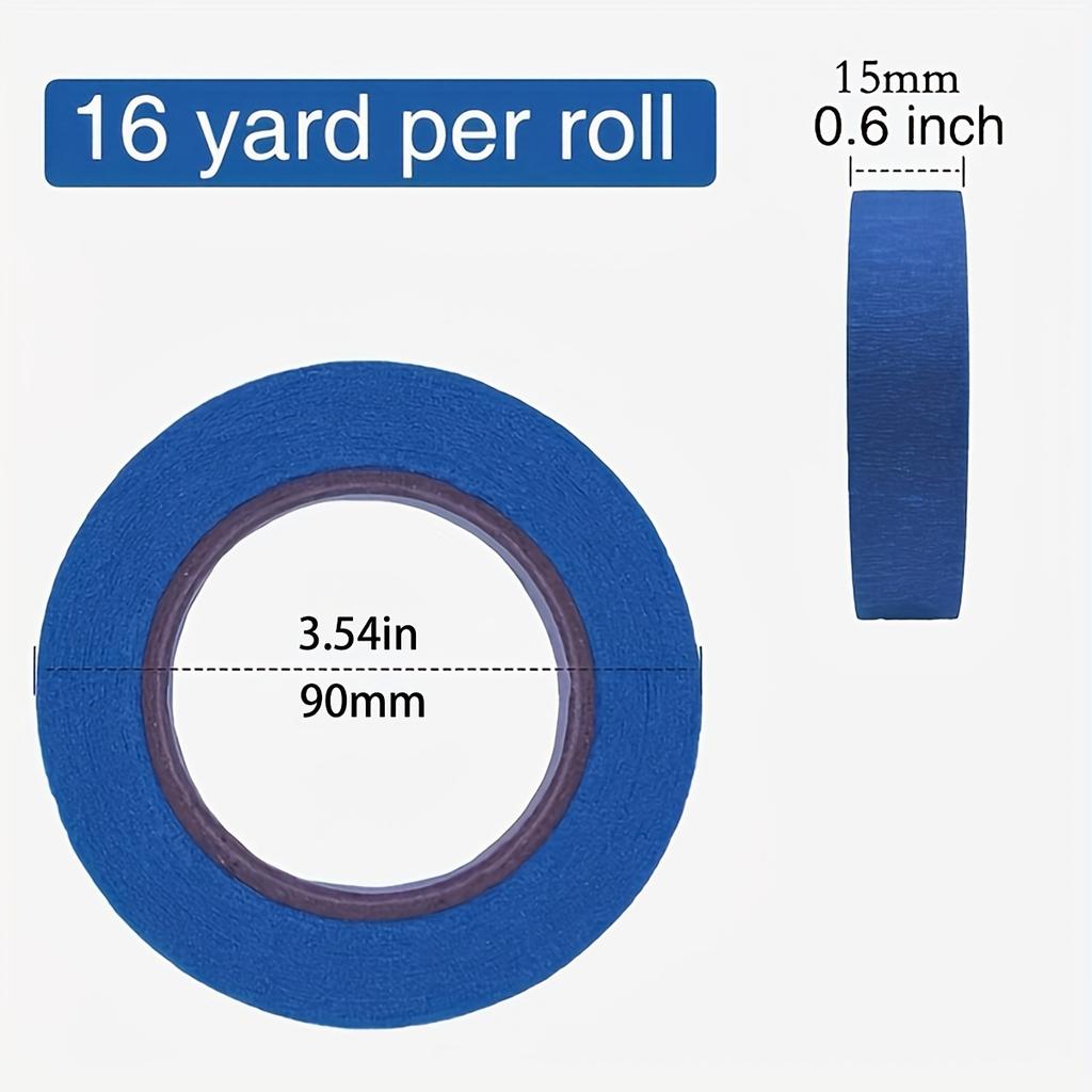 Colored Masking Tape 16 Yard Per Roll, 6 Rolls Rainbow Colors Painting, Craft Labeling Paper Tape for Bullet Journals Party