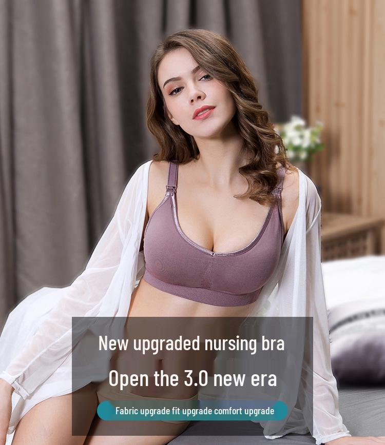 Бесшовный бюстгальтер пуш-ап для кормления и беременности с застежкой спереди - Большой размер, Поддержка против провисания, Послеродовая поддержка и поддержка при грудном вскармливании