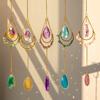 Crystal Sun Catcher Hanging Pendant Wind Chimes Chakra Artificial Agate Raw Stone Crystal Stained Glass Home Window Decoration