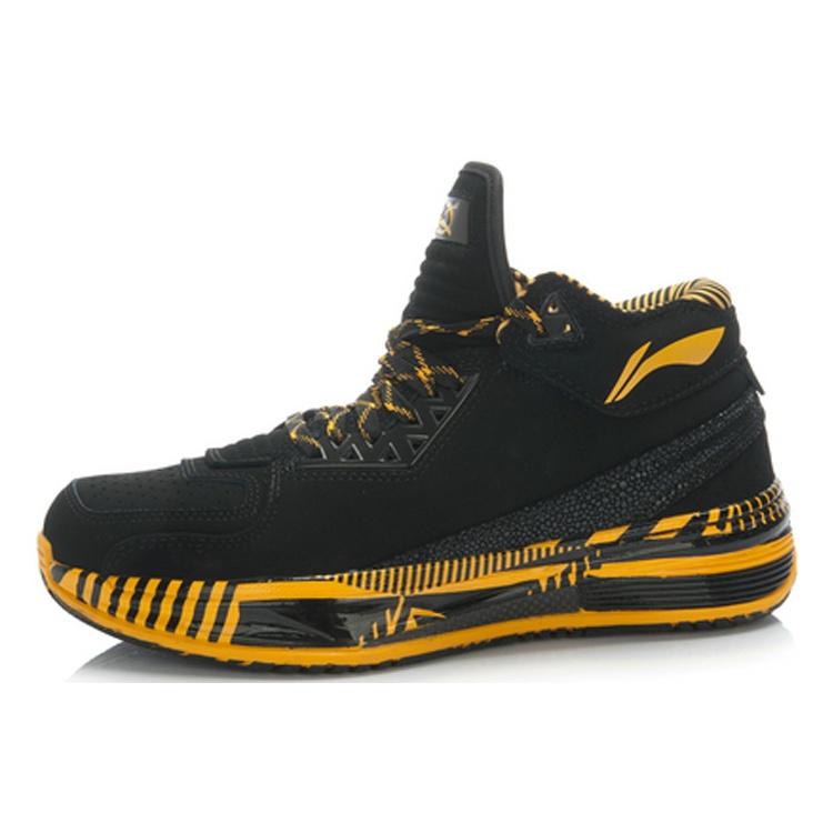 Li-Ning Li Ning WOW 2 Cushioning Abrasion Resistant Rebound Low top Basketball Shoes Men's Black Yellow ABAH017-6
