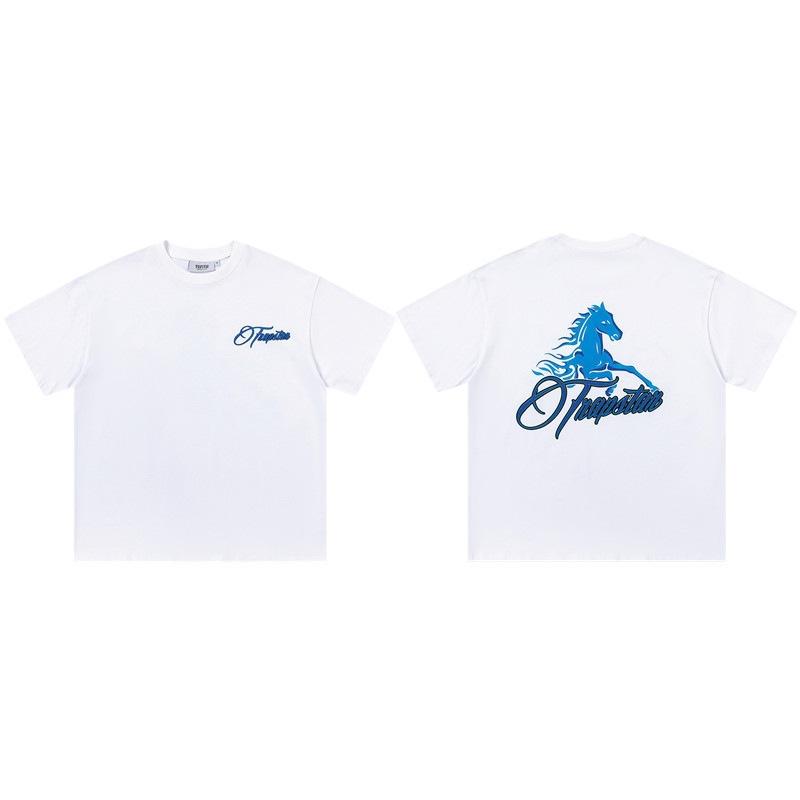 Cross-border new graffiti letter printing European and American street trendy brands loose and versatile casual men's and women's short-sleeved round