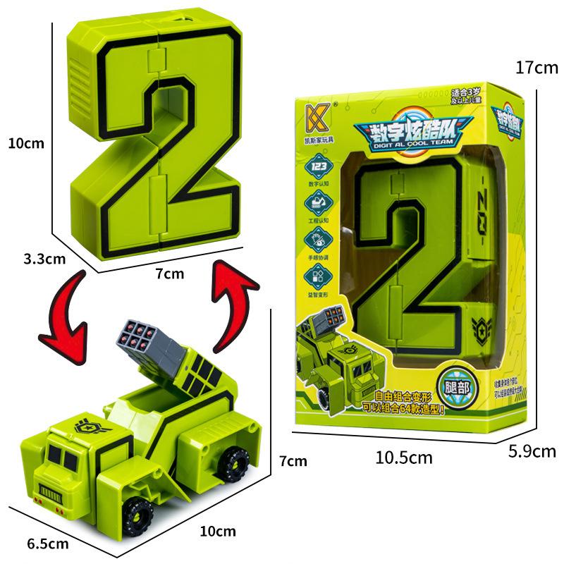 Children's Educational Digital Toys Deformed Robot Boy 0-9 Digital Assembly Robot Building Blocks