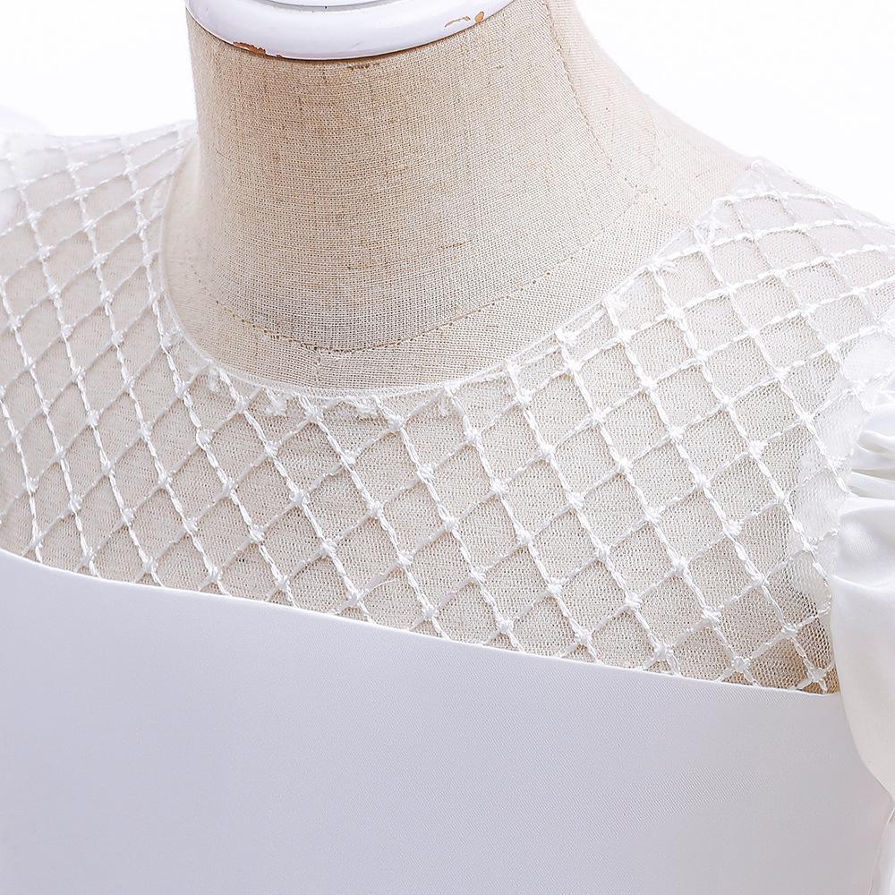 Милое платье-пачка для маленьких девочек, кружевное платье принцессы с цветочной вышивкой для вечеринки в честь 1-го дня рождения, голубая тюлевая одежда для выпускного вечера с бусинами для маленьких девочек