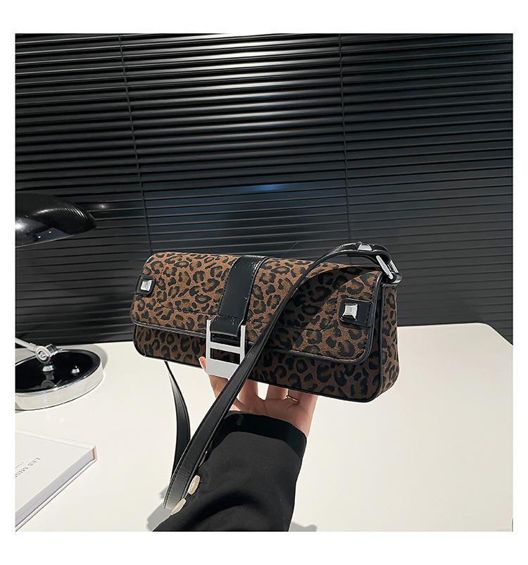 Сумка-мешок Niche с леопардовым принтом, модная ретро-сумка, незаменимая женская сумка через плечо для поездок на работу.
