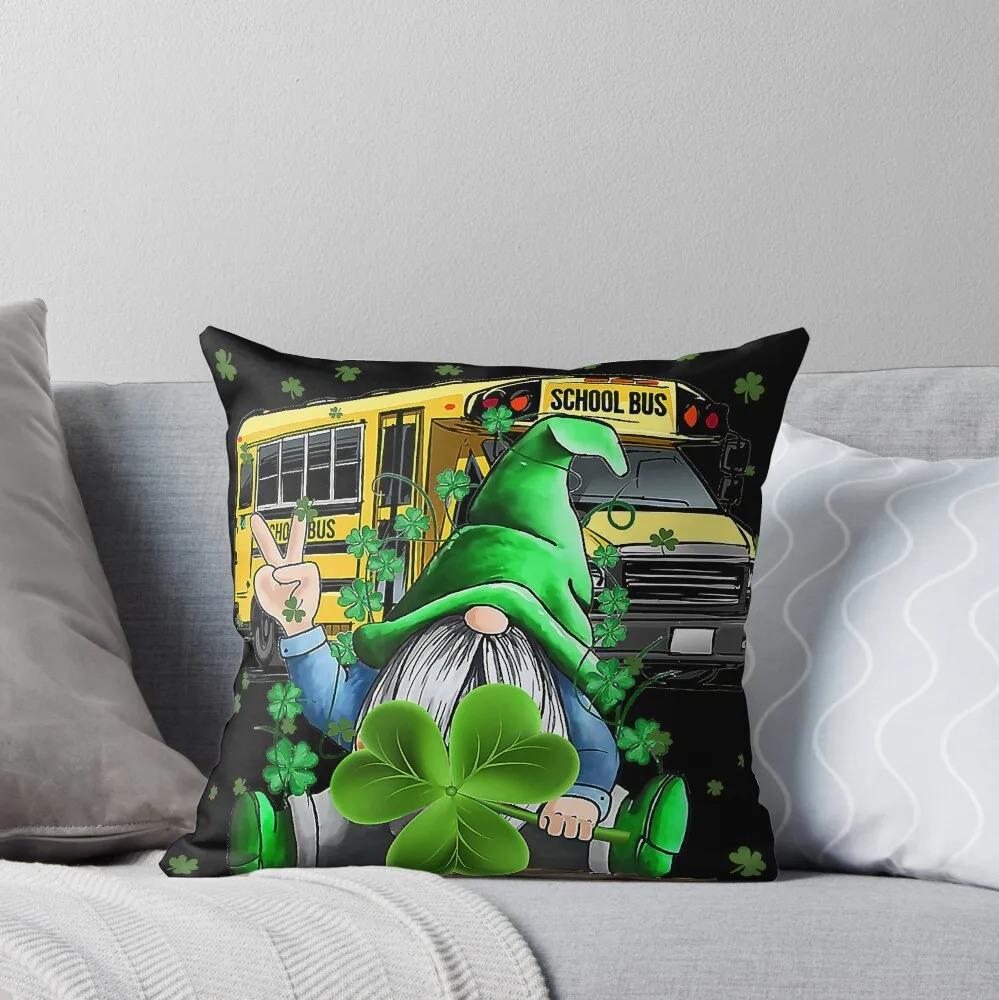 Green Dwarf Clover St. Patrick's Day Pattern Decorative Pillowcase Cushion Cover Print Decoration Living Room Office Home