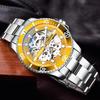 Hollow Automatic Mechanical Watch Fashion Men's Steel Band Watch Luminous Watches Waterproof Mechanische Uhren