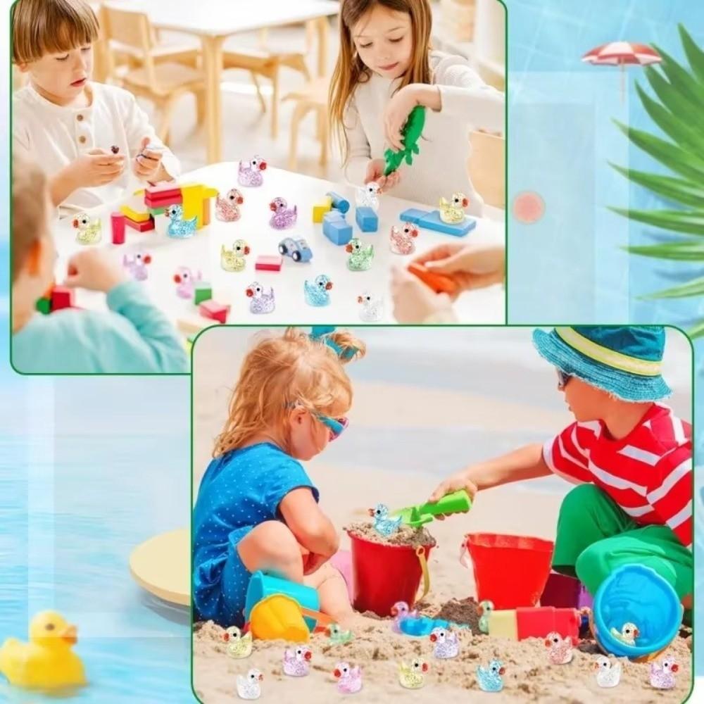 Mini Small Resin Duck Figure Toy Glittering Mini Tiny Ducks Miniature Duck Ornament  Garden Decor