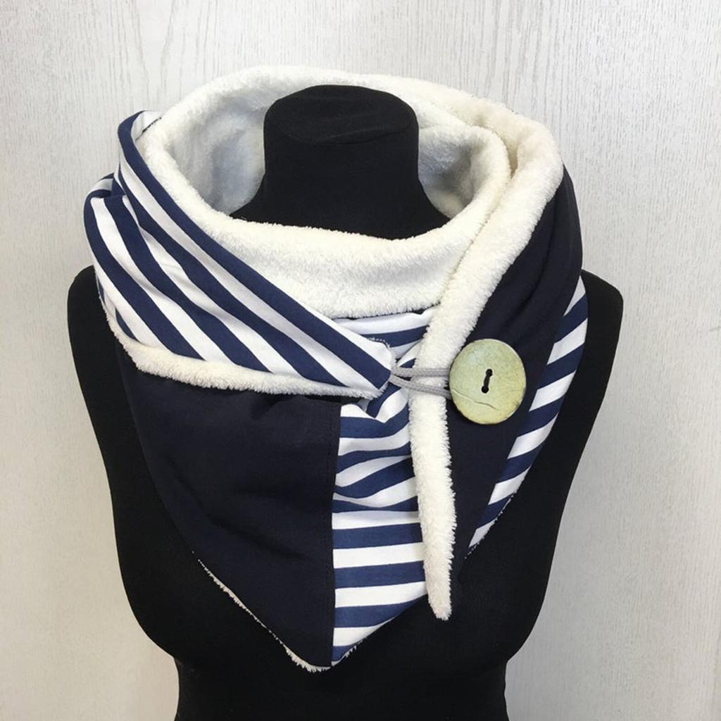 Женский повседневный шарф с принтом, модный многоцелевой платок в стиле ретро, ​​шарф на пуговицах