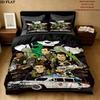 Ghostbusters Pattern Bedding Quilt Set Quilt Cover Pillowcase Home Birthday Gift(1 * Duvet Cover + 2 * Pillowcase, Without Core)