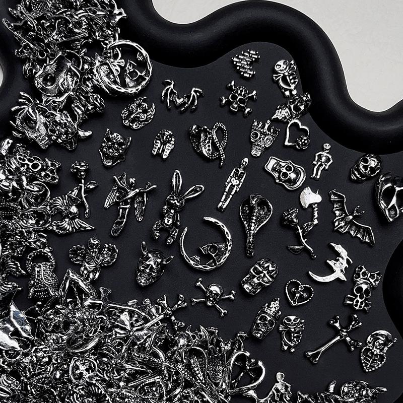 WTEMPO Набор украшений для нейл-арта в готическом панк-стиле, изысканные носибельные аксессуары для ногтей, материалы для DIY дизайна ногтей, декор, принадлежности для изготовления поделок