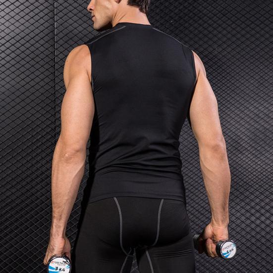 Summer Gym Sleeveless Vest O-Neck Workout Tank Top Sexy Men Bodybuilding Tight Singlet Fitness Muscle Vest Tops