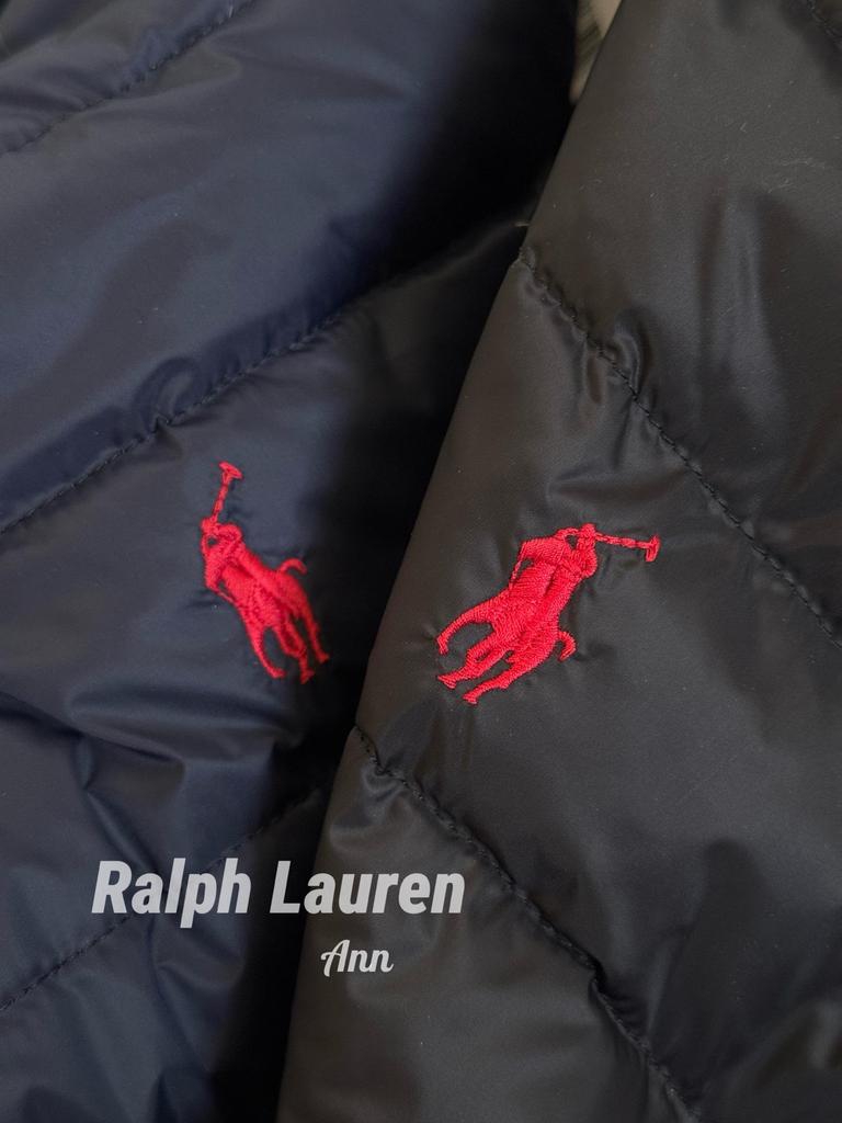 Cross RL Small Horse Embroidery British Style Business Casual Stand Collar Windproof Waterproof Ribbed Down Jacket