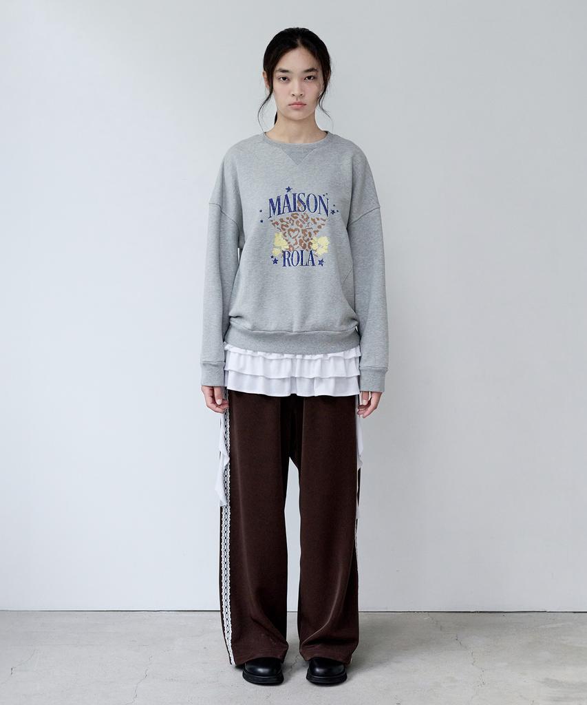 ROLAROLA Lace Wide Track Pants Brown