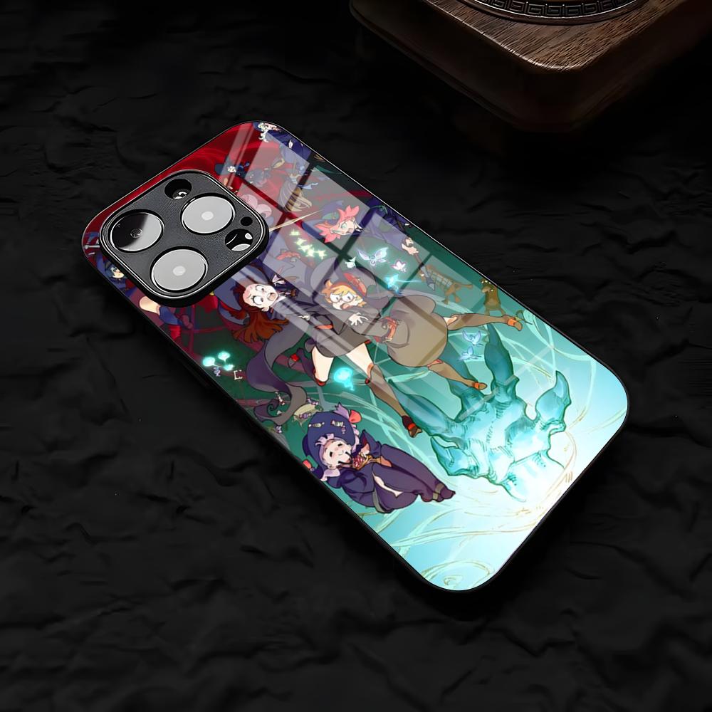 L-Little Witch Academia Phone Case For IPhone 17 Air 16 E Pro Max 15 14 13 Mini 12 Pro 11 Max Plus Black Glass Cover