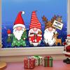 Christmas Home Decor Gnome Static Window Sticker, PVC Waterproof Clings, Cartoon Glass Stickers Decals, Cute Faceless Dwarf for Store Holiday