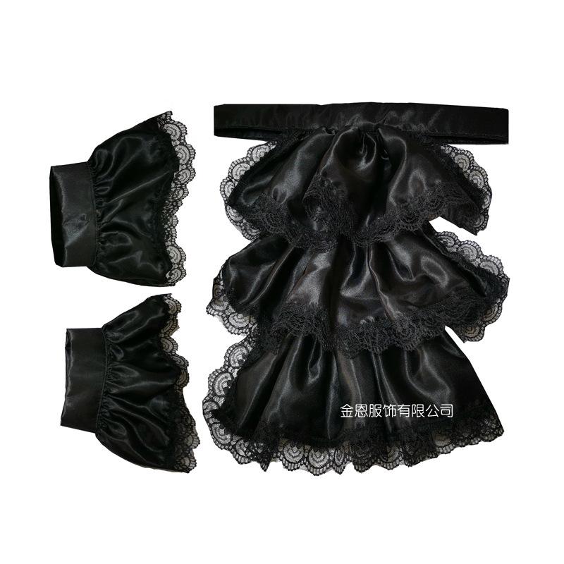 Women Men Detachable Ruffled Lace Jabot Vintage Victorian Fake Collar Exotic Cosplay False Neck Choker Clubwear Steampunk Collar