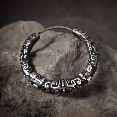 Серебряные серьги JMXD-Retro Divine Beast Taotie с одной пряжкой для мужских и женских пар