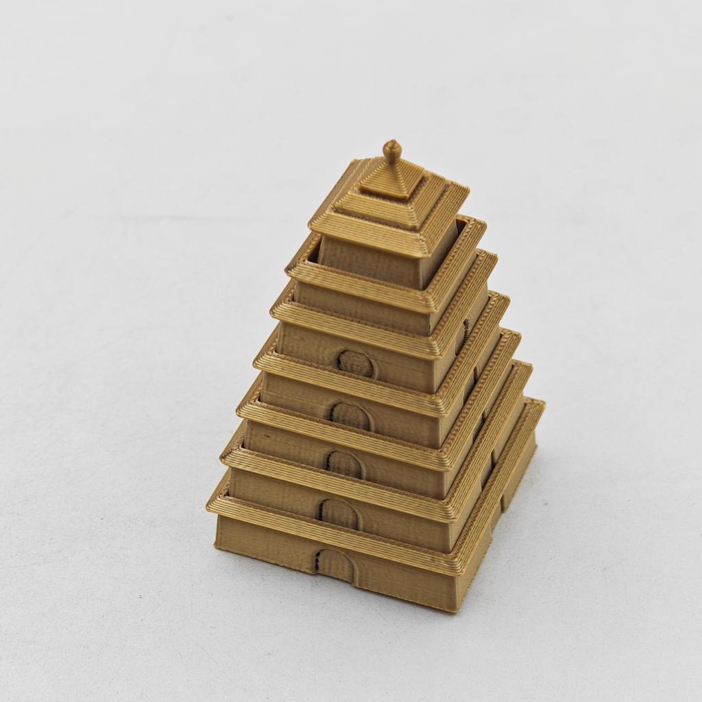 3D Складная Вращающаяся Пагода: Детская игрушка для снятия стресса и модель культурной архитектуры