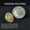 10Pcs Coat Button Metal Round Gold Silver High-End Exquisite Upper Clothes Blazer High-End Buttons