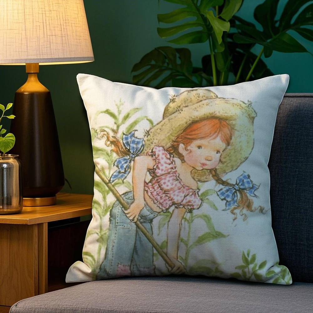 Art Pillow Case Sofa Living Room Bedroom Double-sided Printing Square Sarah Kay Swing Girl Cushion Nap Time Pillow Case